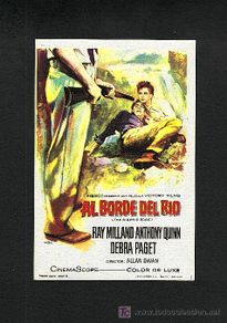 Foglietti di film di film antichi di cinema: Al borde del rio (Ray Milland, Anthony Quinn, Debra Paget) (western)